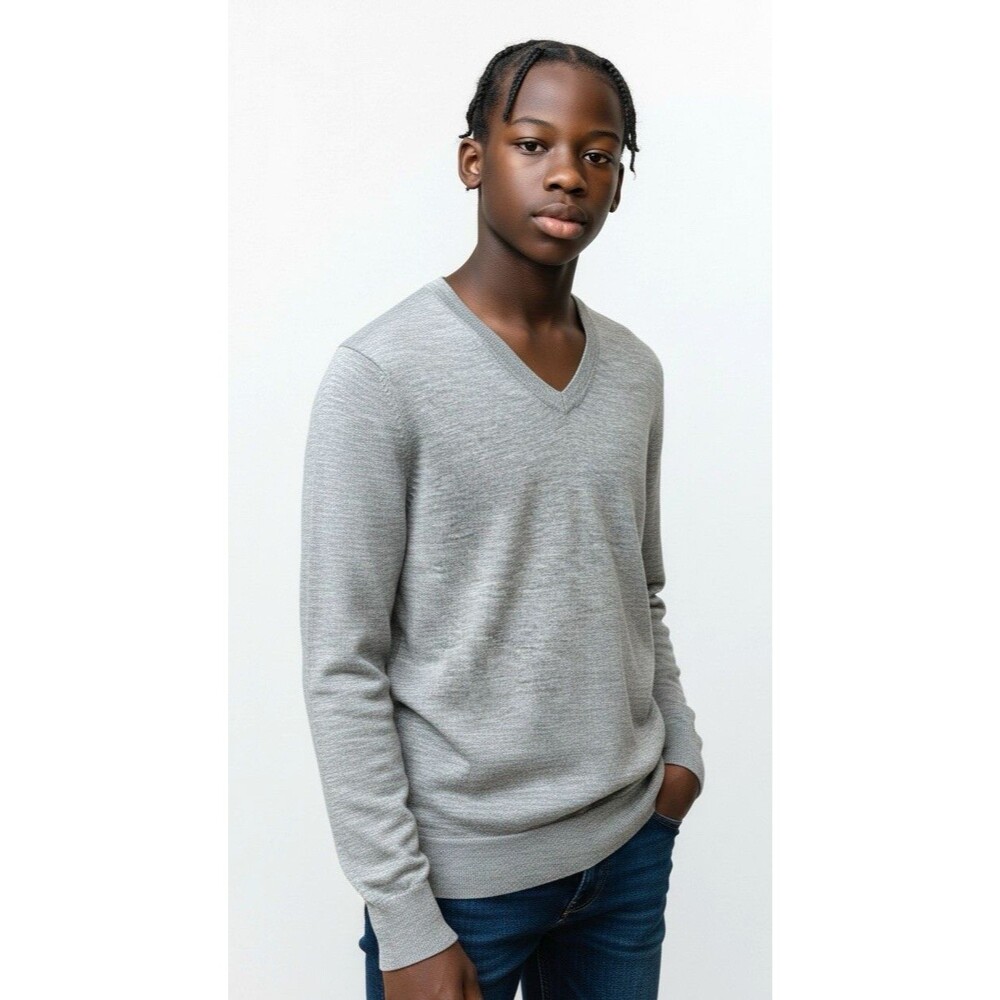 Banana Republic NEW mens gray v-neck sweater 100% merino wool Medium luxury